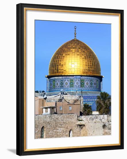 Dome of Rock Above Western Wall Plaza, Old City, UNESCO World Heritage Site, Jerusalem, Israel-Gavin Hellier-Framed Photographic Print