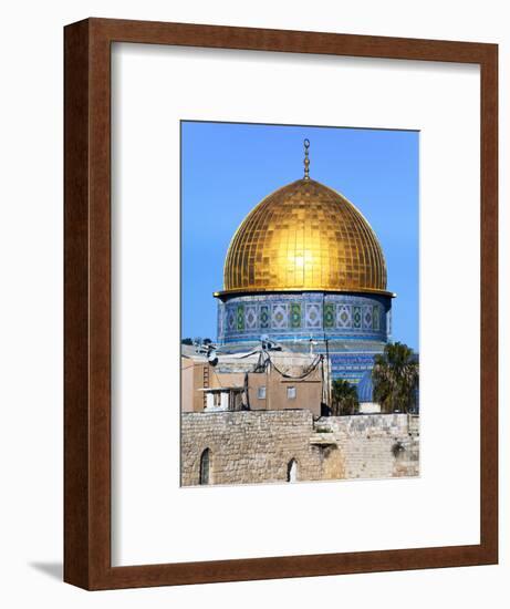 Dome of Rock Above Western Wall Plaza, Old City, UNESCO World Heritage Site, Jerusalem, Israel-Gavin Hellier-Framed Photographic Print