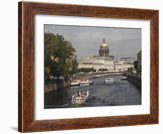 Dome of St. Isaac's Cathedral and Canal, St. Petersburg, Russia, Europe-Rolf Richardson-Framed Photographic Print