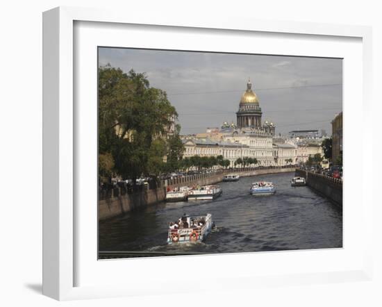 Dome of St. Isaac's Cathedral and Canal, St. Petersburg, Russia, Europe-Rolf Richardson-Framed Photographic Print