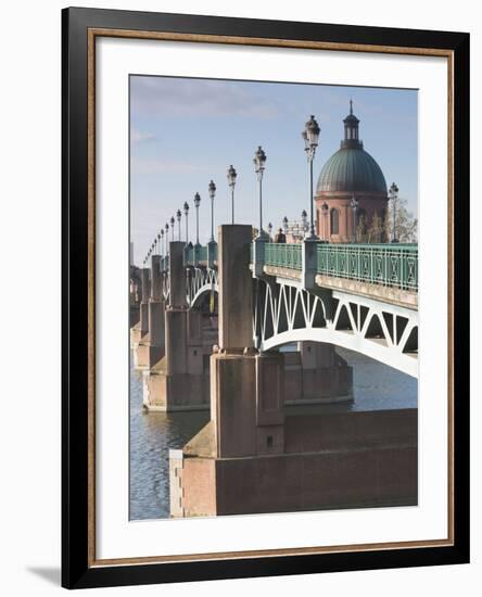 Dome of the Hopital De La Grave and Pont St-Pierre Bridge, Toulouse, Midi-Pyrenees Region, France-null-Framed Photographic Print