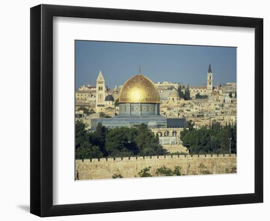 Dome of the Rock and Temple Mount from Mount of Olives, Jerusalem, Israel, Middle East-Simanor Eitan-Framed Photographic Print