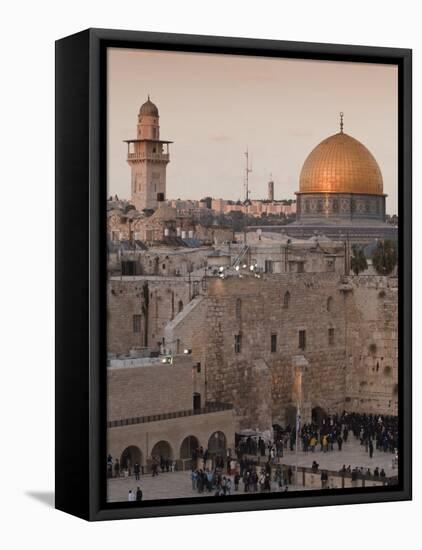 Dome of the Rock and the Western Wall, Jerusalem, Israel, Middle East-Michael DeFreitas-Framed Premier Image Canvas