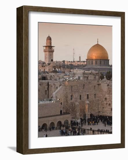 Dome of the Rock and the Western Wall, Jerusalem, Israel, Middle East-Michael DeFreitas-Framed Photographic Print