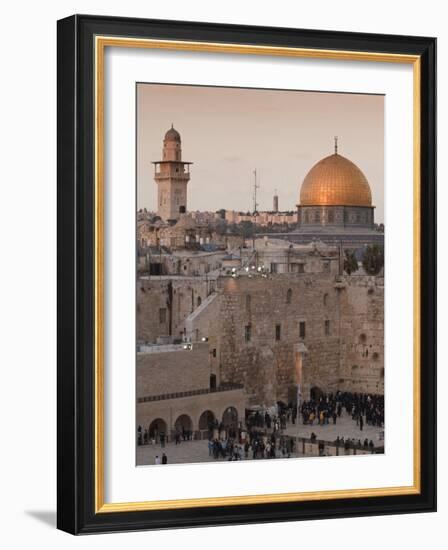 Dome of the Rock and the Western Wall, Jerusalem, Israel, Middle East-Michael DeFreitas-Framed Photographic Print