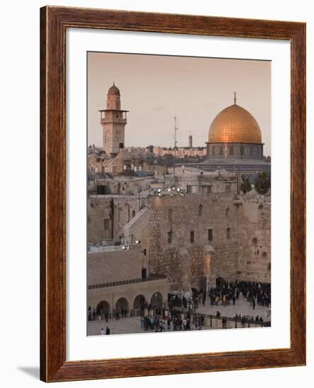 Dome of the Rock and the Western Wall, Jerusalem, Israel, Middle East-Michael DeFreitas-Framed Photographic Print