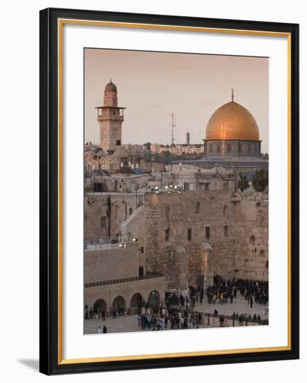 Dome of the Rock and the Western Wall, Jerusalem, Israel, Middle East-Michael DeFreitas-Framed Photographic Print