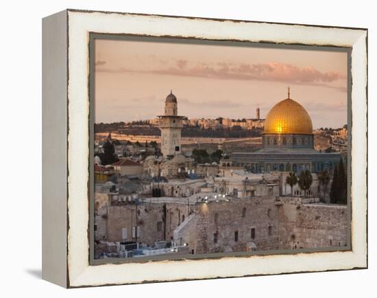 Dome of the Rock and the Western Wall, Jerusalem, Israel, Middle East-Michael DeFreitas-Framed Premier Image Canvas