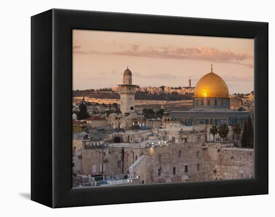 Dome of the Rock and the Western Wall, Jerusalem, Israel, Middle East-Michael DeFreitas-Framed Premier Image Canvas