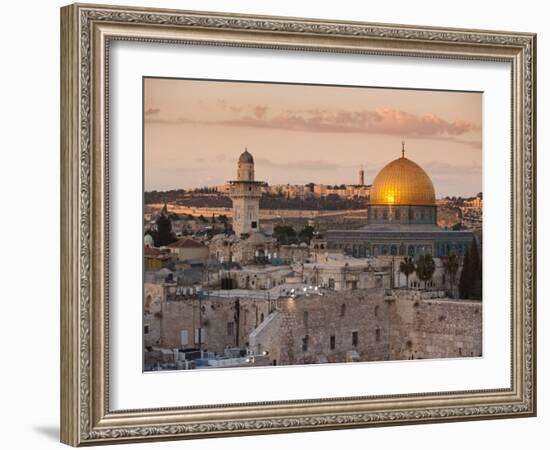 Dome of the Rock and the Western Wall, Jerusalem, Israel, Middle East-Michael DeFreitas-Framed Photographic Print