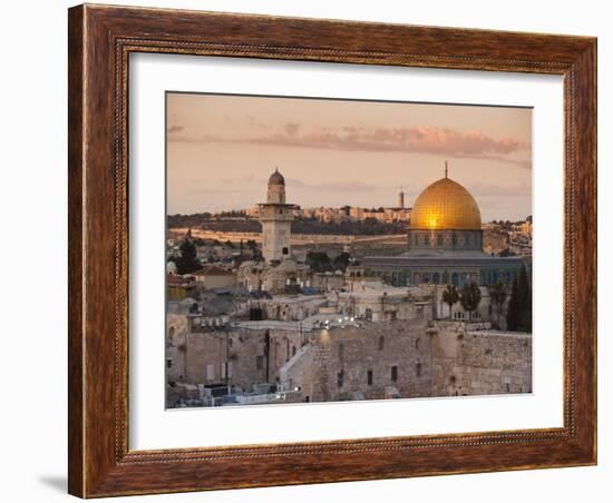 Dome of the Rock and the Western Wall, Jerusalem, Israel, Middle East-Michael DeFreitas-Framed Photographic Print