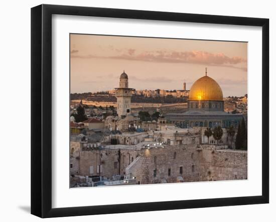 Dome of the Rock and the Western Wall, Jerusalem, Israel, Middle East-Michael DeFreitas-Framed Photographic Print