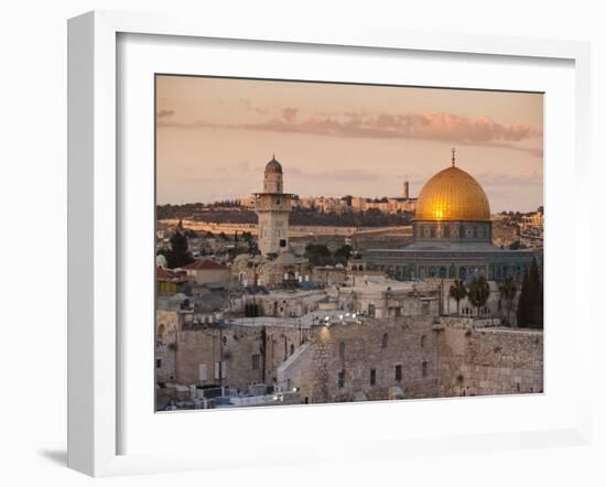 Dome of the Rock and the Western Wall, Jerusalem, Israel, Middle East-Michael DeFreitas-Framed Photographic Print