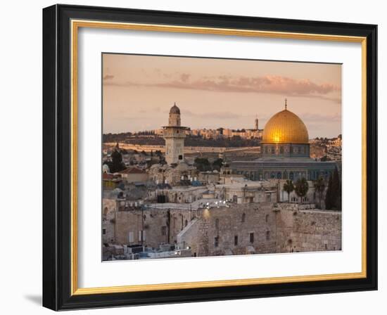 Dome of the Rock and the Western Wall, Jerusalem, Israel, Middle East-Michael DeFreitas-Framed Photographic Print