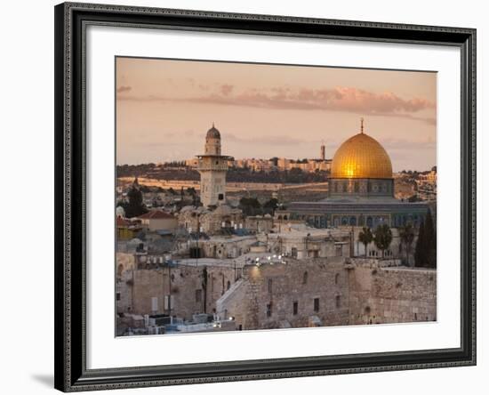 Dome of the Rock and the Western Wall, Jerusalem, Israel, Middle East-Michael DeFreitas-Framed Photographic Print