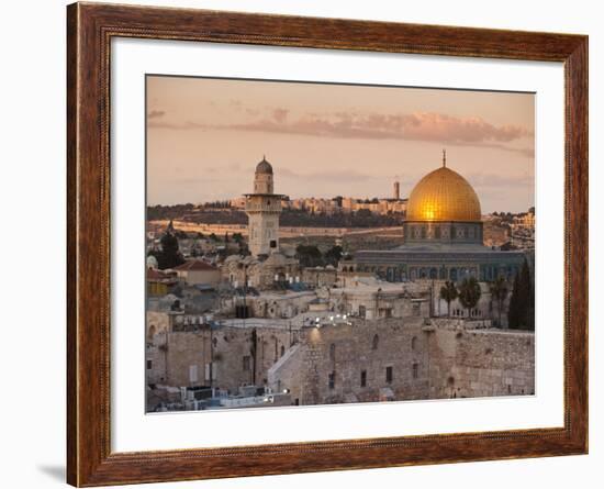 Dome of the Rock and the Western Wall, Jerusalem, Israel, Middle East-Michael DeFreitas-Framed Photographic Print