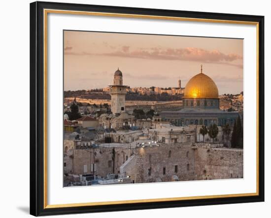 Dome of the Rock and the Western Wall, Jerusalem, Israel, Middle East-Michael DeFreitas-Framed Photographic Print