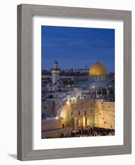 Dome of the Rock and the Western Wall, Jerusalem, Israel, Middle East-Michael DeFreitas-Framed Photographic Print