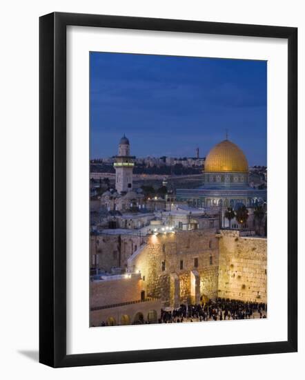 Dome of the Rock and the Western Wall, Jerusalem, Israel, Middle East-Michael DeFreitas-Framed Photographic Print