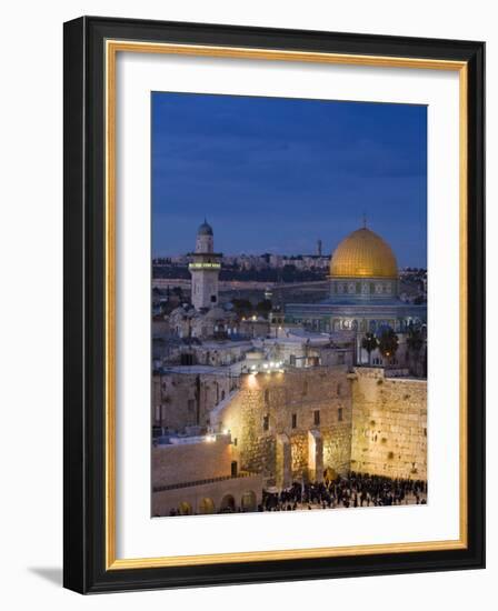 Dome of the Rock and the Western Wall, Jerusalem, Israel, Middle East-Michael DeFreitas-Framed Photographic Print