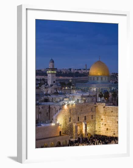 Dome of the Rock and the Western Wall, Jerusalem, Israel, Middle East-Michael DeFreitas-Framed Photographic Print