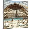 Dome over Swimming Pool as Guests are Served Cocktails at International Inn, Washington DC, 1963-Yale Joel-Mounted Photographic Print