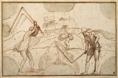 Two Peasants Threshing-Domenico Campagnola-Giclee Print