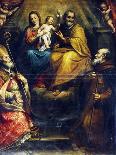 Holy Family with Saints Eligius Bishop and Anthony Abbot-Domenico Fiasella-Giclee Print
