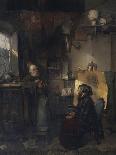 The Aged Moneylender Examining the Last Pieces of Jewelry of Lady Fallen on Hard Times, 1853-Domenico Induno-Giclee Print