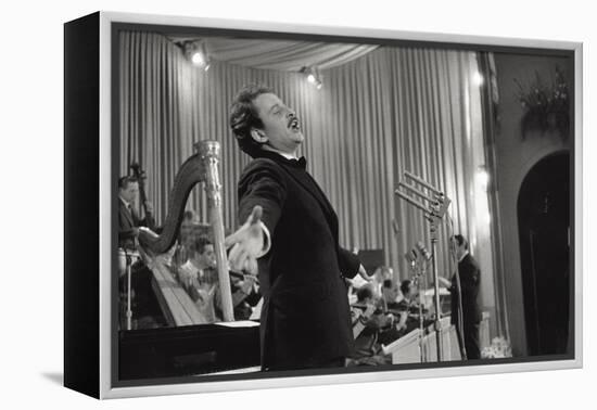 Domenico Modugno at Sanremo Music Festival-Angelo Cozzi-Framed Premier Image Canvas