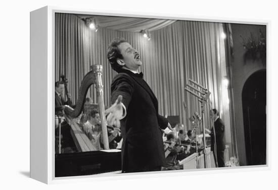 Domenico Modugno at Sanremo Music Festival-Angelo Cozzi-Framed Premier Image Canvas