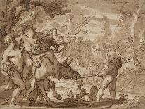 The Triumph of Bacchus, C.1642-1703 (Pen & Brown Ink and Wash over Red Chalk on Laid Paper)-Domenico the Elder Piola-Framed Giclee Print