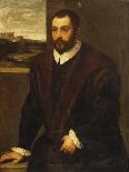 Portrait of a Bearded Gentleman Wearing a Fur-Trimmed Black Costume-Domenico Tintoretto-Giclee Print