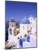 Domes and Bell Tower of Blue and White Christian Church, Oia, Santorini, Aegean Sea, Greece-Sergio Pitamitz-Mounted Photographic Print