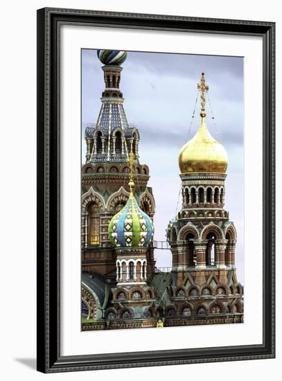 Domes of Church of the Saviour on Spilled Blood, UNESCO World Heritage Site, St. Petersburg, Russia-Gavin Hellier-Framed Photographic Print