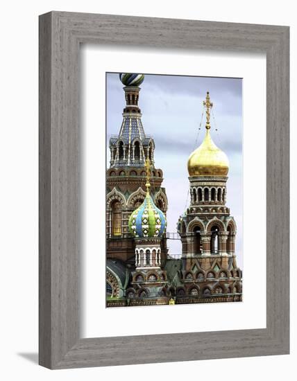 Domes of Church of the Saviour on Spilled Blood, UNESCO World Heritage Site, St. Petersburg, Russia-Gavin Hellier-Framed Photographic Print