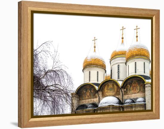 Domes of the Assumption Cathedral in Kremlin, Moscow, Russia-Nadia Isakova-Framed Premier Image Canvas