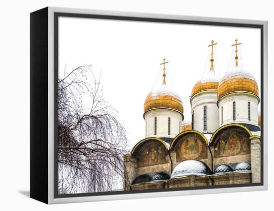 Domes of the Assumption Cathedral in Kremlin, Moscow, Russia-Nadia Isakova-Framed Premier Image Canvas