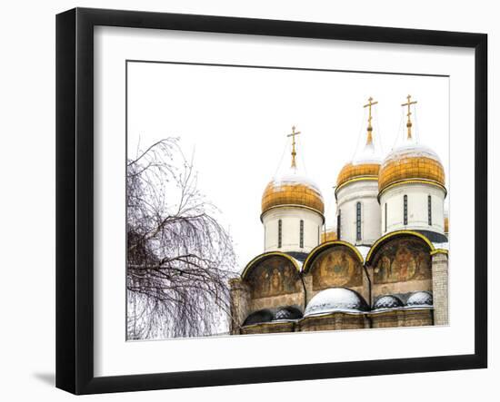 Domes of the Assumption Cathedral in Kremlin, Moscow, Russia-Nadia Isakova-Framed Photographic Print