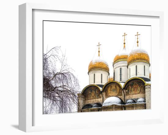 Domes of the Assumption Cathedral in Kremlin, Moscow, Russia-Nadia Isakova-Framed Photographic Print