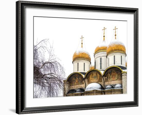 Domes of the Assumption Cathedral in Kremlin, Moscow, Russia-Nadia Isakova-Framed Photographic Print