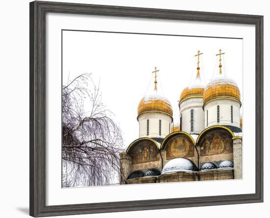 Domes of the Assumption Cathedral in Kremlin, Moscow, Russia-Nadia Isakova-Framed Photographic Print