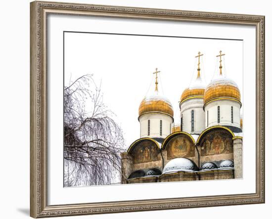 Domes of the Assumption Cathedral in Kremlin, Moscow, Russia-Nadia Isakova-Framed Photographic Print