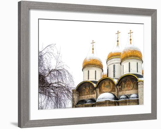 Domes of the Assumption Cathedral in Kremlin, Moscow, Russia-Nadia Isakova-Framed Photographic Print