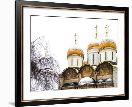 Domes of the Assumption Cathedral in Kremlin, Moscow, Russia-Nadia Isakova-Framed Photographic Print