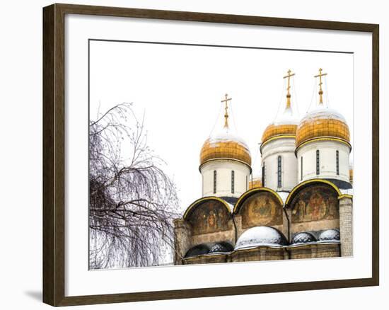 Domes of the Assumption Cathedral in Kremlin, Moscow, Russia-Nadia Isakova-Framed Photographic Print