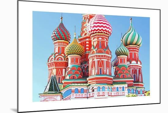 Domes Of The Famous Head Of St. Basil'S Cathedral On Red Square, Moscow, Russia-gelia78-Mounted Art Print