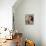 Domestic Cat, Amber-Eyed and Blue-Eyed White Kittens in a Large Teacup with Bowl of Roses-Jane Burton-Mounted Photographic Print displayed on a wall