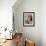 Domestic Cat, Amber-Eyed and Blue-Eyed White Kittens in a Large Teacup with Bowl of Roses-Jane Burton-Framed Photographic Print displayed on a wall