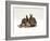 Domestic Cat, Brown Ticked Tabby Kitten with Two 'Wild' Rabbits, Colour Coordinated-Jane Burton-Framed Photographic Print